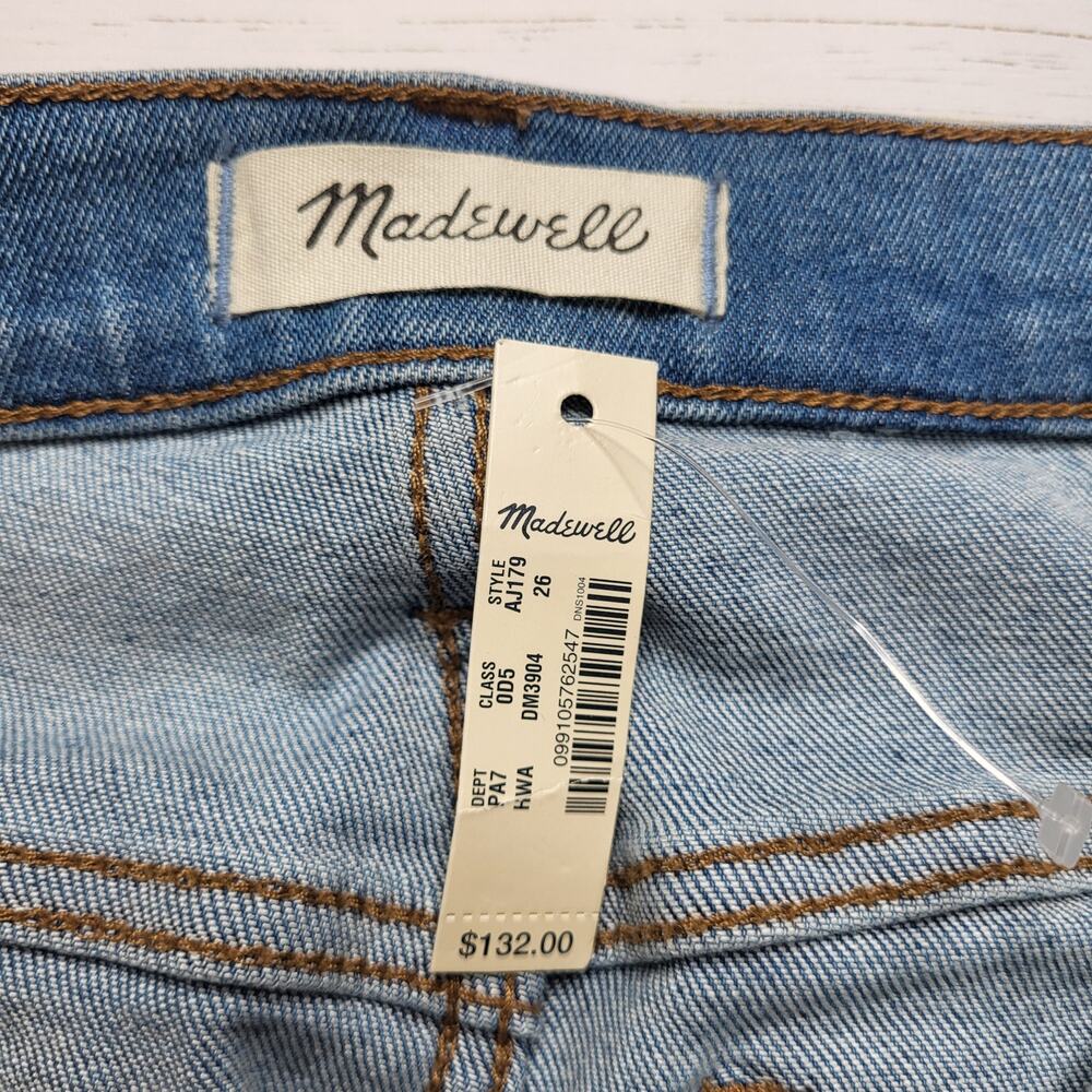 Madewell 10" High Rise Skinny Crop Jeans Distressed Hem Light Horne Wash 26 - Picture 9 of 11